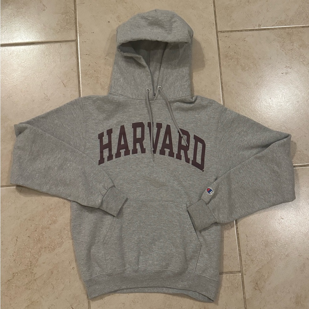 Champion brand grey Harvard University hoodie